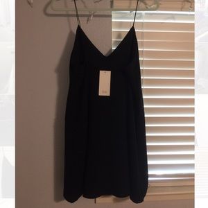 V Neck Black Dress